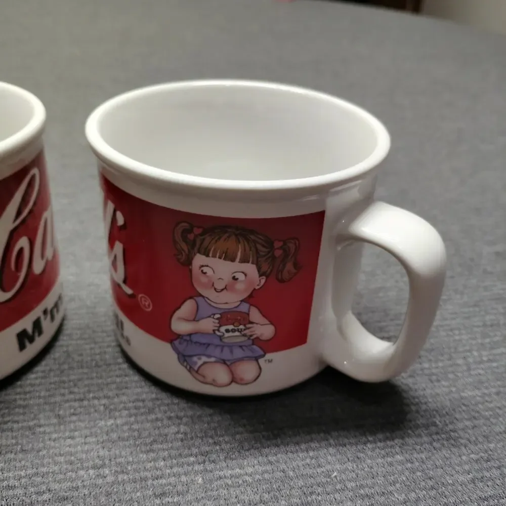 Vintage Campbell's Soup Mugs Set of 2 1998 Campbell Kids Houston Harvest